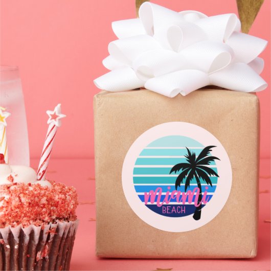 Miami Beach Ronde Sticker (Feest)