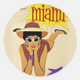 Miami Beach Ronde Sticker