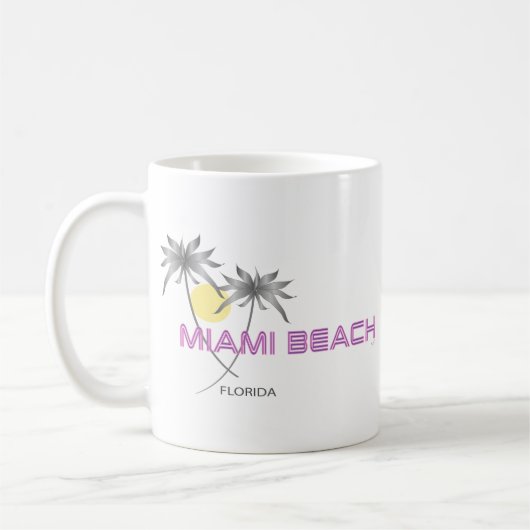 Miami Beach roze grijs Koffiemok (Links)