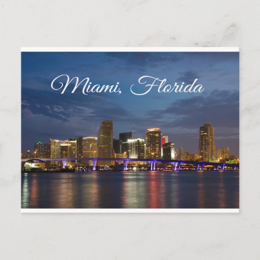 Miami Beach Skyline Florida Travel Briefkaart (Voorkant)