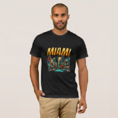 Miami Beach Skyline Retro Tee T-shirt (Voorkant volledig)