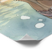 Miami Beach Spring Break Girl in Pool Waterverf Poster (Hoek)