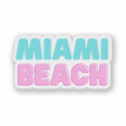 Miami Beach Sticker (Voorkant)