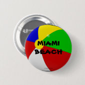 Miami Beach, strandbalknop Ronde Button 5,7 Cm (Voorkant /achterkant)