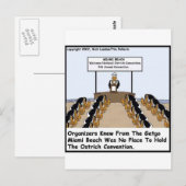 Miami Beach Struisvogel Conventie Grappige Cadeaus Briefkaart (Voorkant / Achterkant)