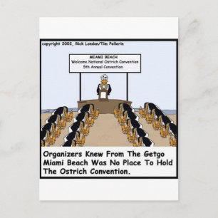 Miami Beach Struisvogel Conventie Grappige Cadeaus Briefkaart