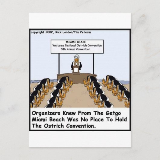 Miami Beach Struisvogel Conventie Grappige Cadeaus Briefkaart (Voorkant)