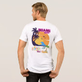 Miami Beach Summer Holiday – Retro Palm Tree Tri-Blend Shirt (Achterkant volledig)