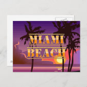 Miami Beach Sunrise en Palm Trees Briefkaart (Voorkant / Achterkant)