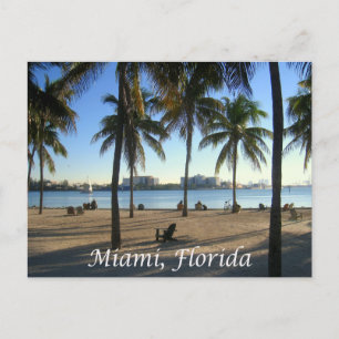 Miami Beach Sunset Florida, Verenigde Staten Briefkaart