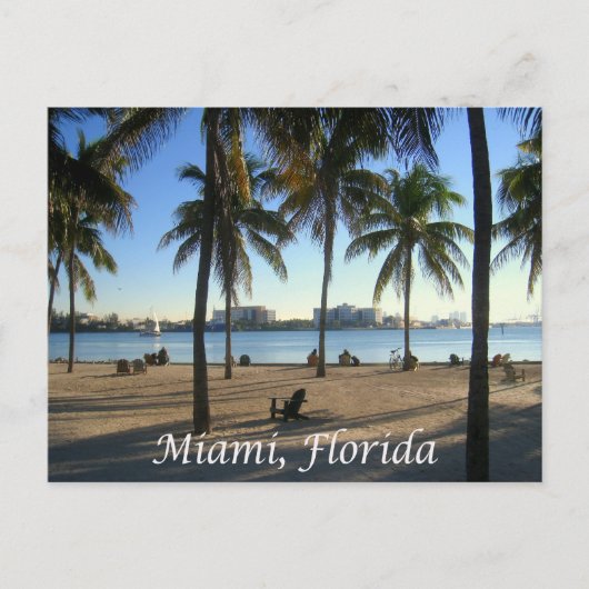 Miami Beach Sunset Florida, Verenigde Staten Briefkaart (Voorkant)