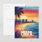 Miami Beach Sunset | Levendige kust van Florida Briefkaart (Voorkant / Achterkant)