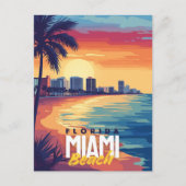 Miami Beach Sunset | Levendige kust van Florida Briefkaart (Voorkant)