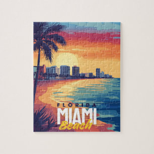 Miami Beach Sunset   Levendige kust van Florida Legpuzzel