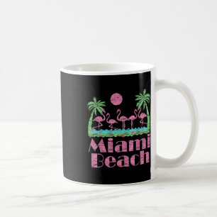 Miami Beach T Shirt Roze Flamingo Souvenir Mannen  Koffiemok