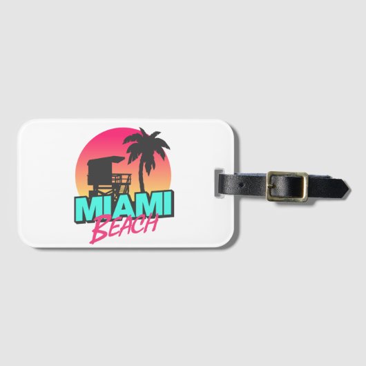 Miami Beach Travel Bagagelabel (Voorkant (horizontaal))