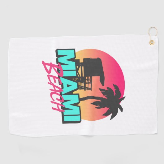 Miami Beach Travel Golfhanddoek (Horizontaal)