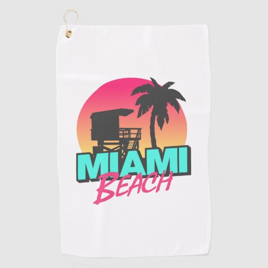 Miami Beach Travel  Golfhanddoek (Voorkant)