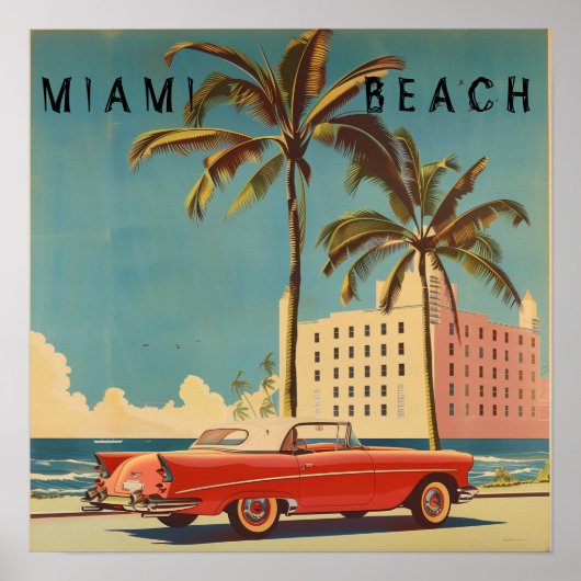  Miami Beach Travel Poster (Voorkant)