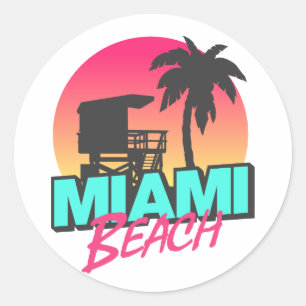 Miami Beach Travel  Ronde Sticker