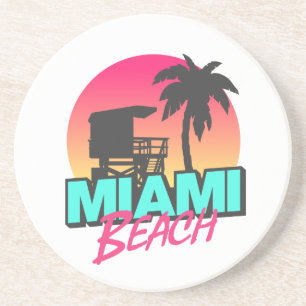 Miami Beach Travel  Zandsteen Onderzetter