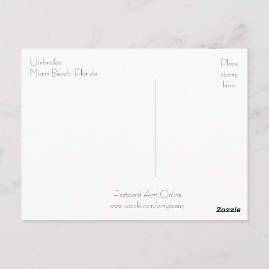 Miami Beach Umbrellas Briefkaart (Achterkant)