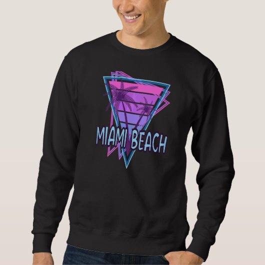 Miami Beach Vacation Vaporwave Aesthetics Trui (Voorkant)