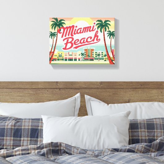  Miami Beach, Verenigde Staten Canvas Afdruk (Insitu (Slaapkamer))