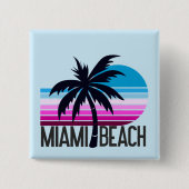Miami Beach Vierkante Button 5,1 Cm (Voorkant)