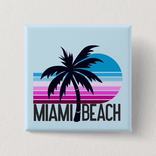 Miami Beach Vierkante Button 5,1 Cm (Voorkant)