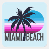 Miami Beach Vierkante Sticker (Voorkant)