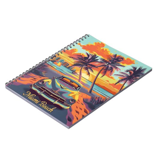 Miami Beach Vintage auto Notitieboek (Linkerzijde)