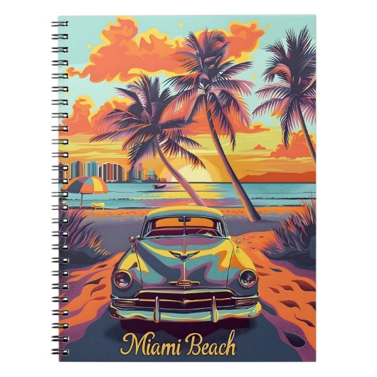 Miami Beach Vintage auto Notitieboek (Voorkant)