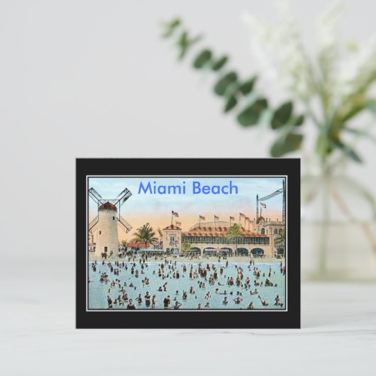 Miami Beach Vintage Briefkaart (Staand voorkant)