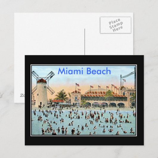 Miami Beach Vintage Briefkaart (Voorkant / Achterkant)