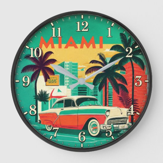 Miami Beach Vintage Car Grote Klok (Voorkant)