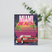Miami Beach vintage reisposter Briefkaart (Staand voorkant)