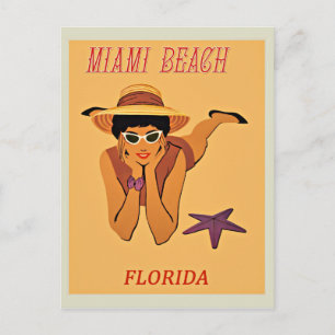 Miami Beach vintage reisposter Briefkaart