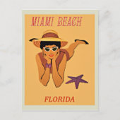 Miami Beach vintage reisposter Briefkaart (Voorkant)