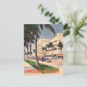 Miami Beach vintage-reisstijl Briefkaart (Staand voorkant)