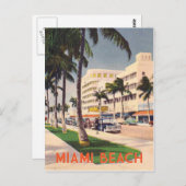 Miami Beach vintage-reisstijl Briefkaart (Voorkant / Achterkant)