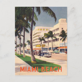 Miami Beach vintage-reisstijl Briefkaart