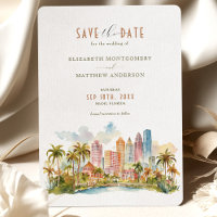 MIAMI Beach Waterfront Elegantie Save-the-Date