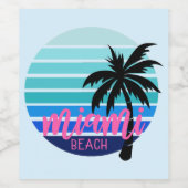 Miami Beach Wijn Etiket (Enkel label)