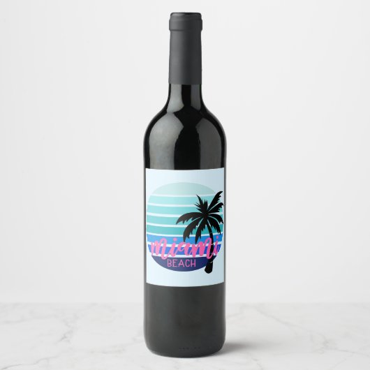 Miami Beach Wijn Etiket (Voorkant)
