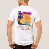 Miami Beach Zomer Vakantie – Retro Palmboom Tri-Blend Shirt (Achterkant)