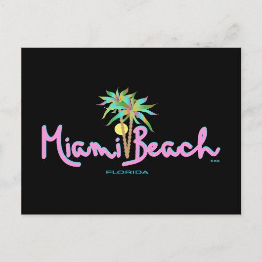 Miami BeachTypografie met Pam's Briefkaart (Voorkant)