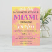 Miami Bestemming Bachelorette Weekend Party Kaart (Staand voorkant)