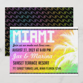 MIAMI-bestemmingsuitnodiging Kaart (Voorkant / Achterkant)