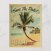 Miami bewaar de  platenpalmboom op de datum aankondigingskaart (Voorkant)